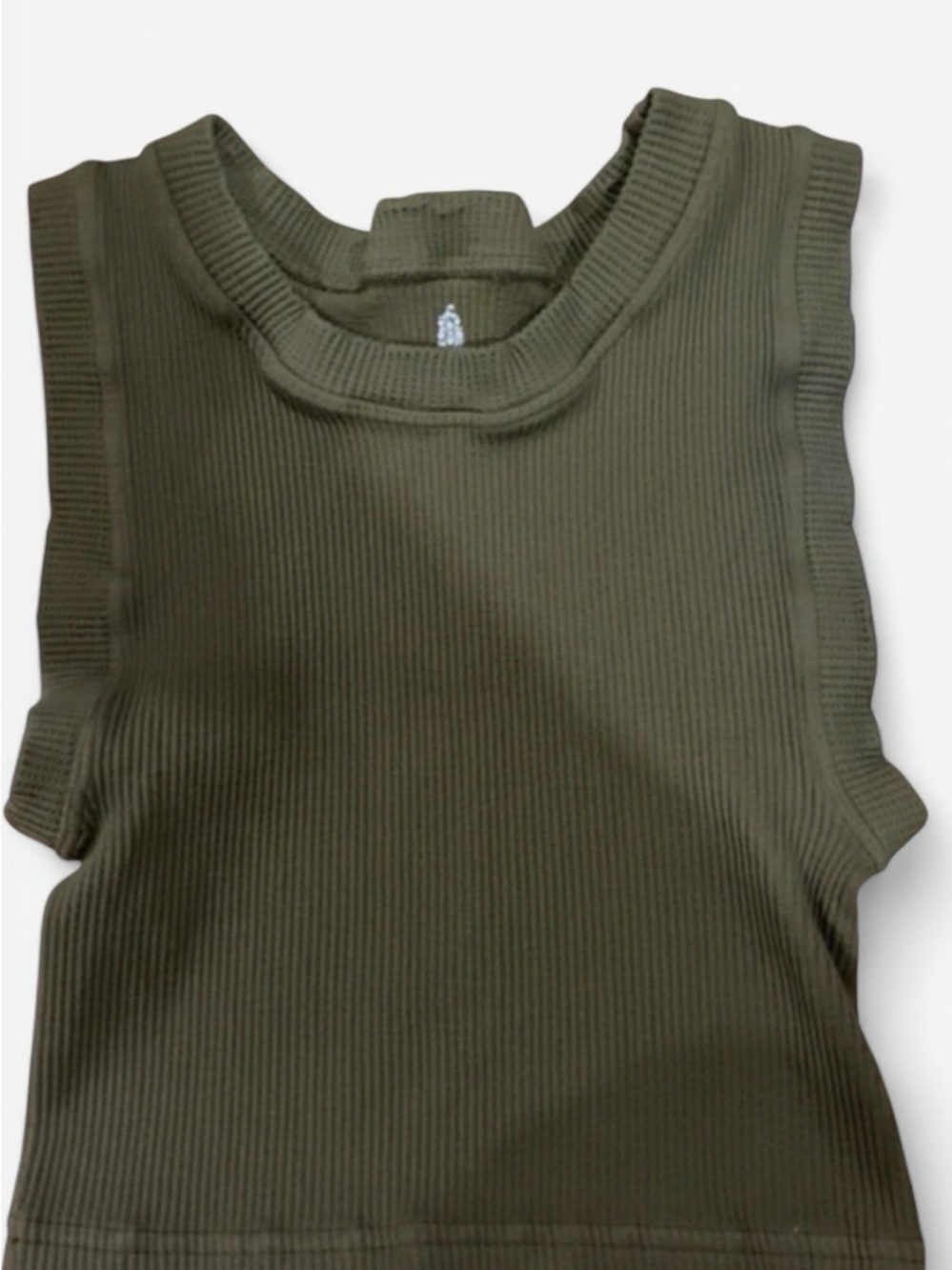 Free People Olive Ribbed Tank Top